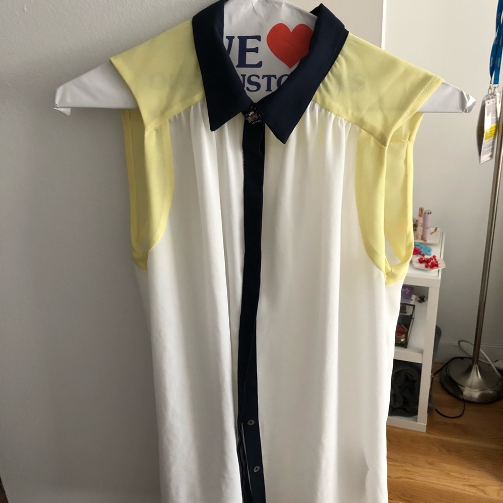 White color block tank